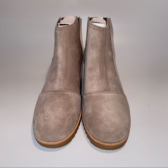 Sorel Cate Cut Out Ankle Boots Block Heel Suede - Picture 2 of 5